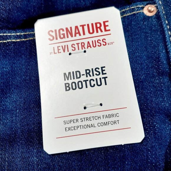 Levi Strauss Signature Jeans Women's 18M W34 L32 Mid-Rise Bootcut Dark Wash - Picture 4 of 12